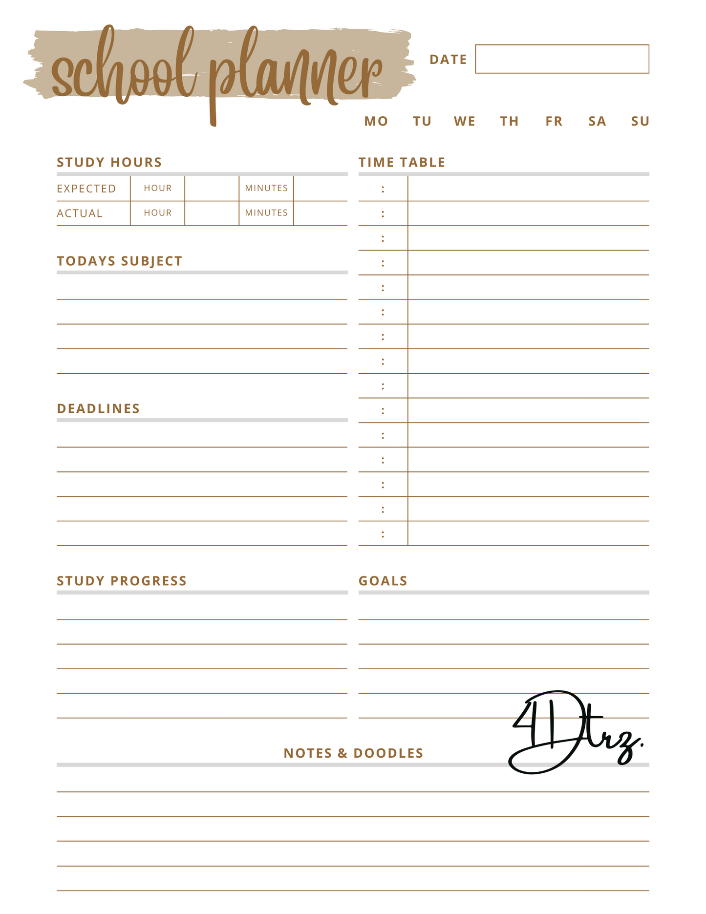 My Presence Matters Student Academic Planner (90+ pages)