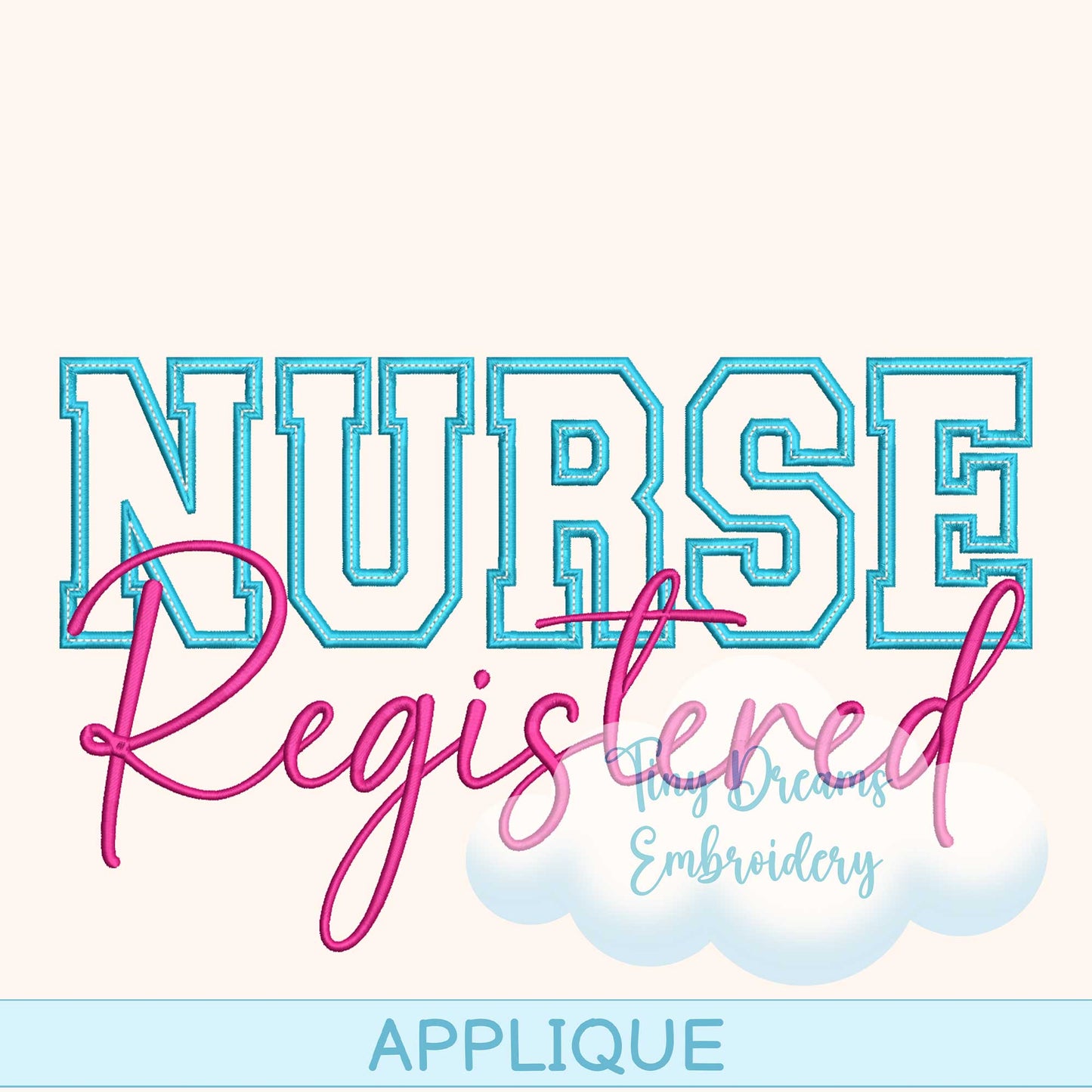 NURSE (curve design)-Glitter Applique Crewneck *All designs are made to order: 14-day processing