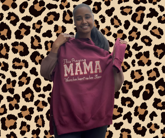 This Praying Mother Embroidered Sweatshirt