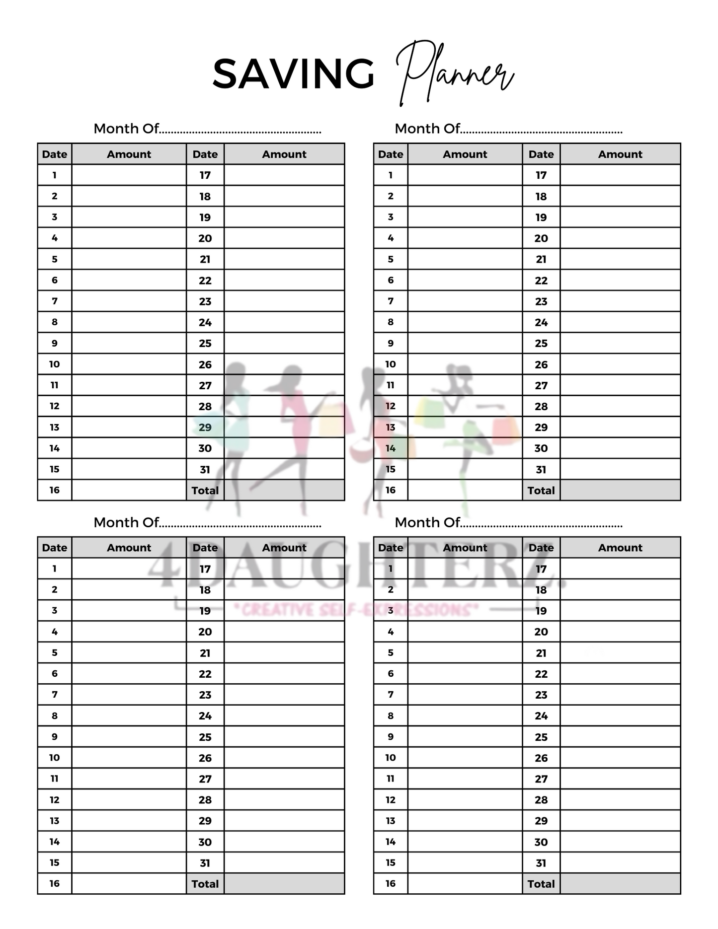 Financial Journal *Made for You-Printable Download *59 pages*