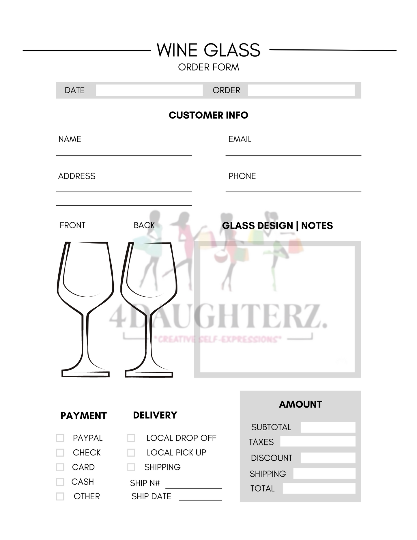 Order Forms & Inventory Tracker Book *Made for You-Printable Download*15 pages*