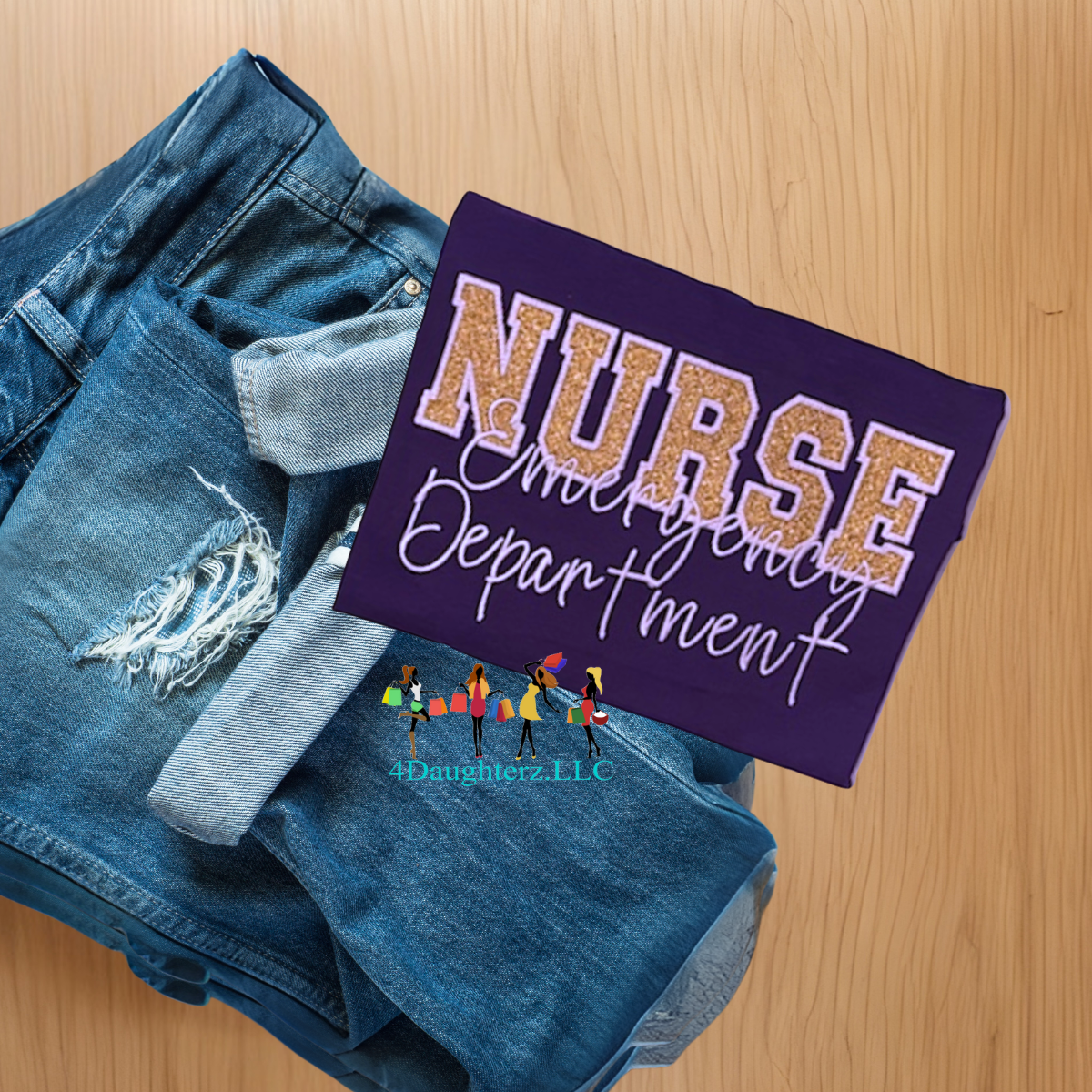 NURSE-Glitter Applique t-shirt *All designs are made to order: 7-14 day processing