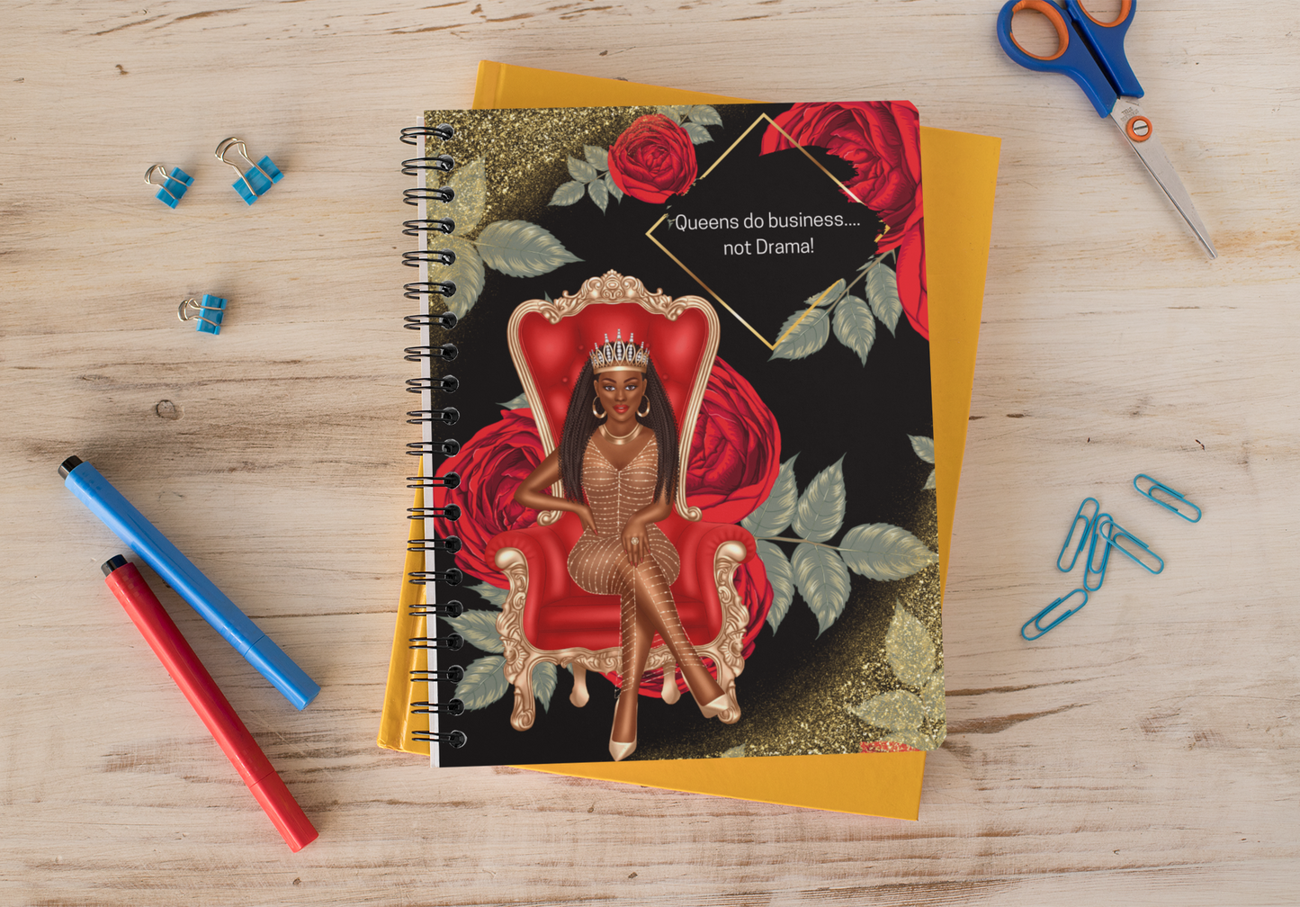 Queens Don't do Drama *Stationary Front Cover* Printable Download