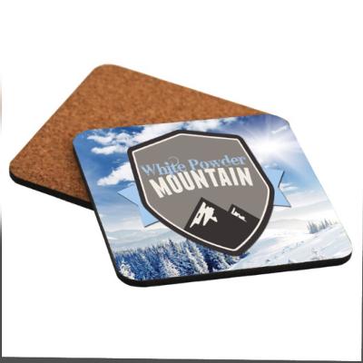 Coaster (Square)w/cork back, 3.75 x 3.75 Unisub hardboard (Blank) **Sublimation Blank*