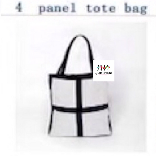 4 panel sublimation canvas tote bag