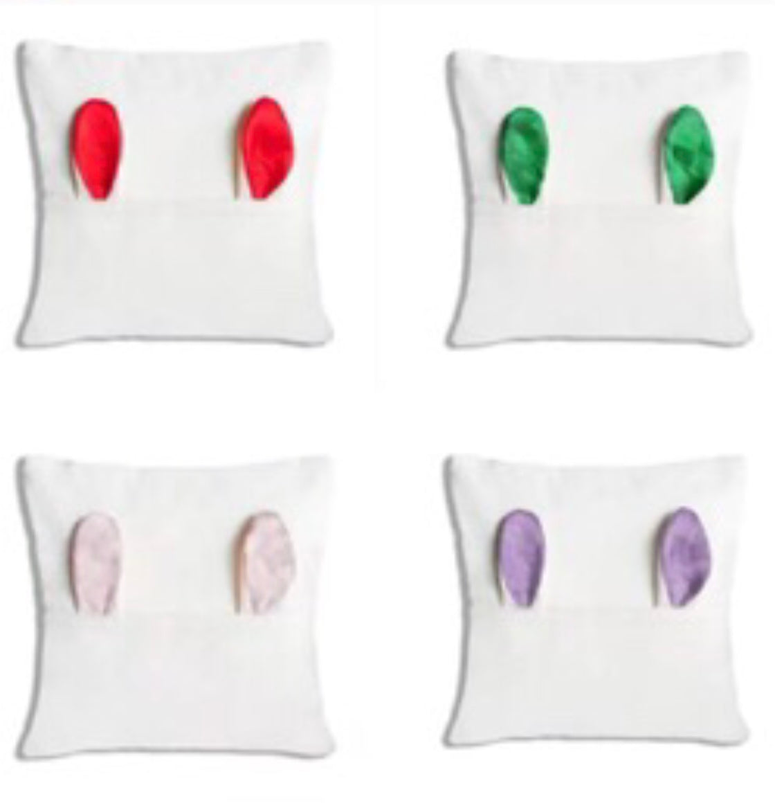 Pillow covering-Faux Burlap with Bunny Ears and pocket