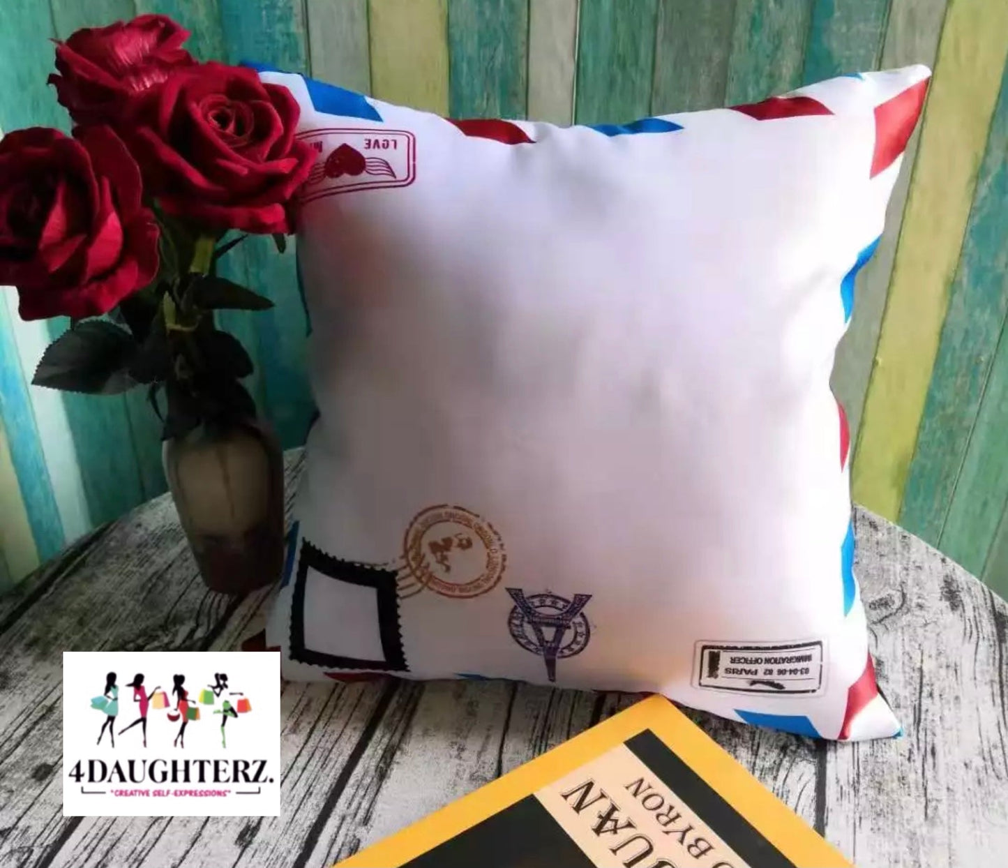 Postal pillow cover