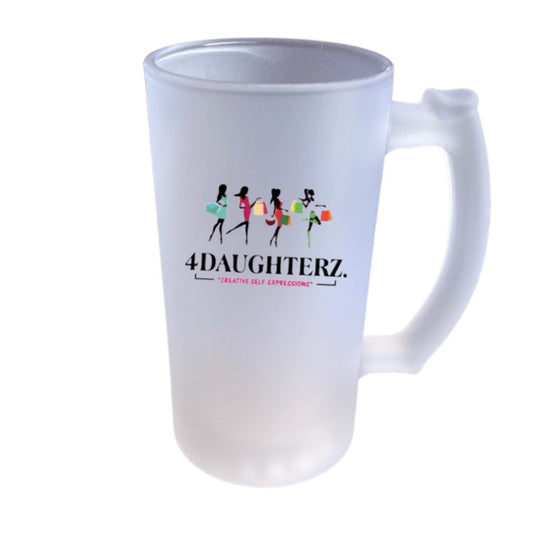 16oz. Sublimation Frosted Beer Glass w/Handle