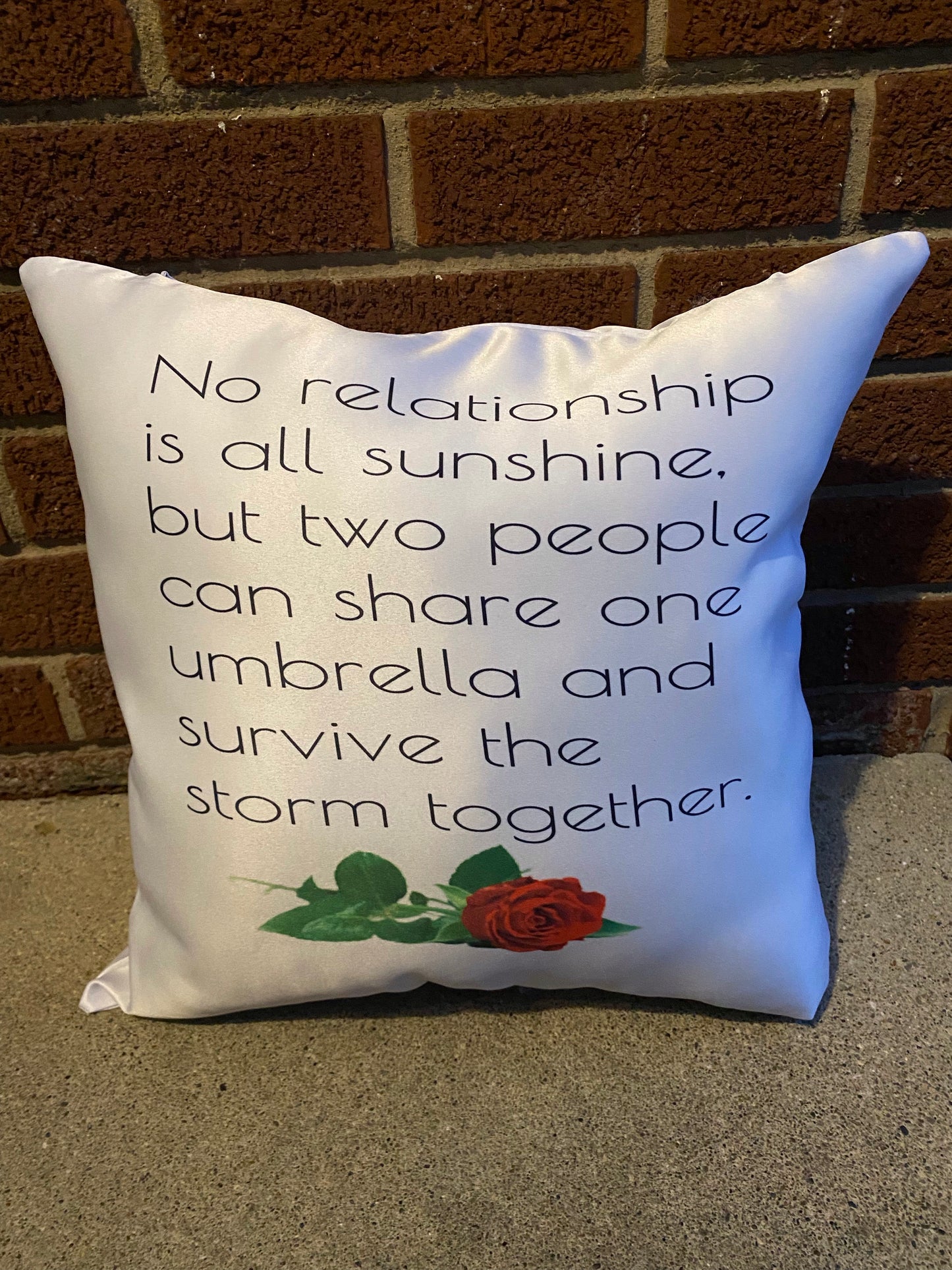 White satin pillow (custom finish)