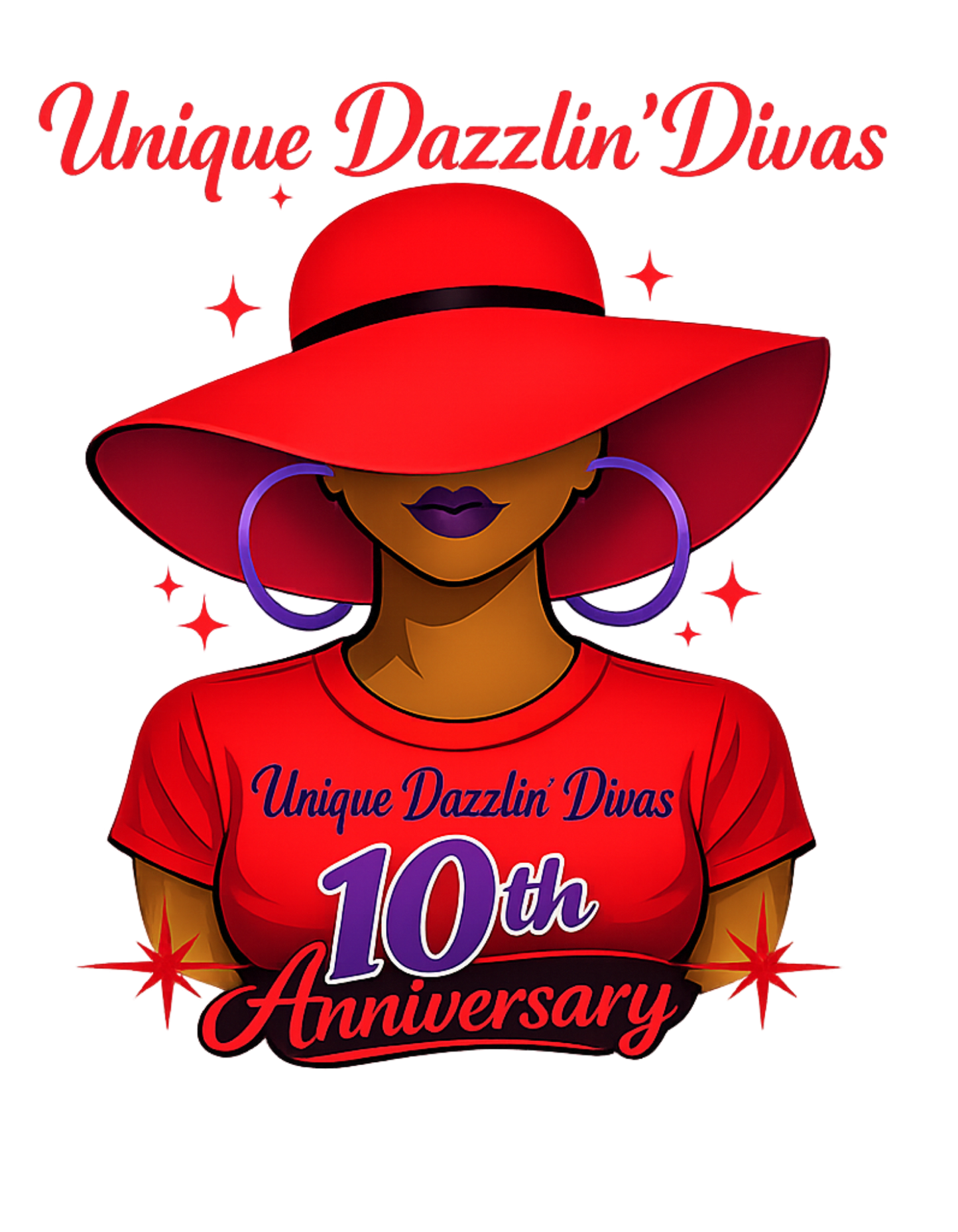 Custom DTF (Direct to Film) design V-neck-Red Hat