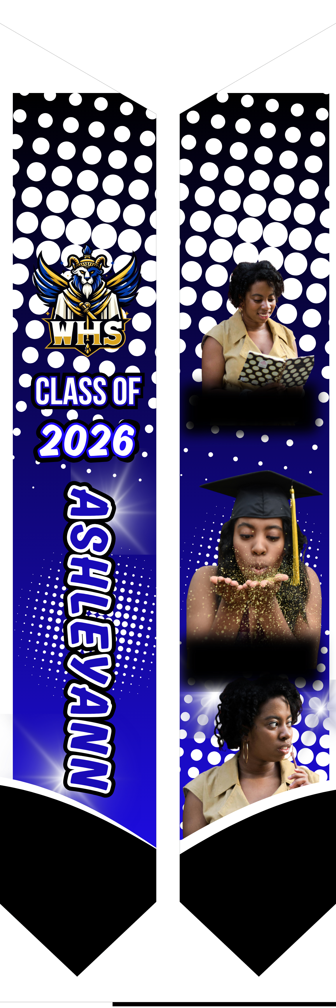 Graduation Stole approximately 72” (Custom)