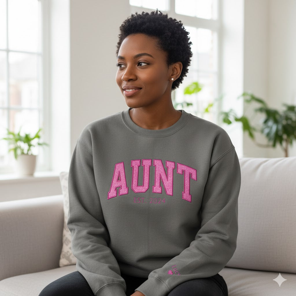 Family Member Embroidered Applique Crewneck