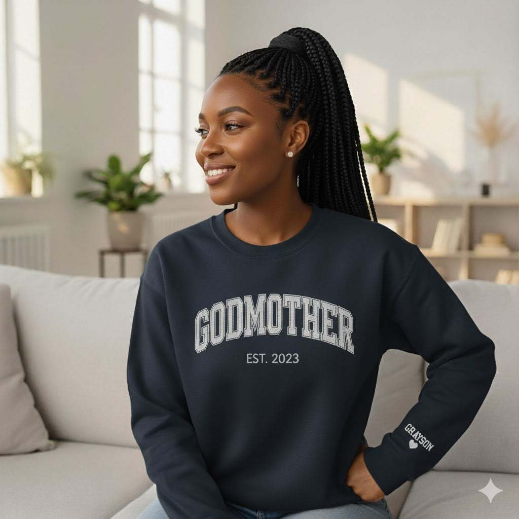 Family Member Embroidered Applique Crewneck