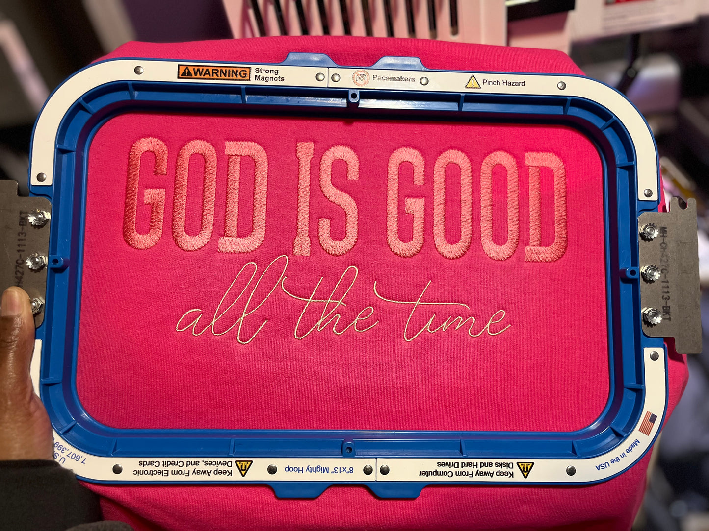 God is Good (Tone on Tone Stitching)
