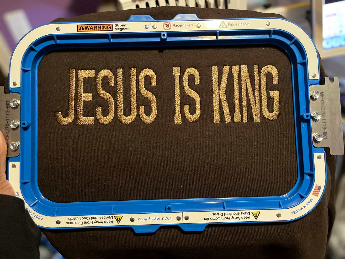 Jesus is King  (Tone on Tone Stitching)