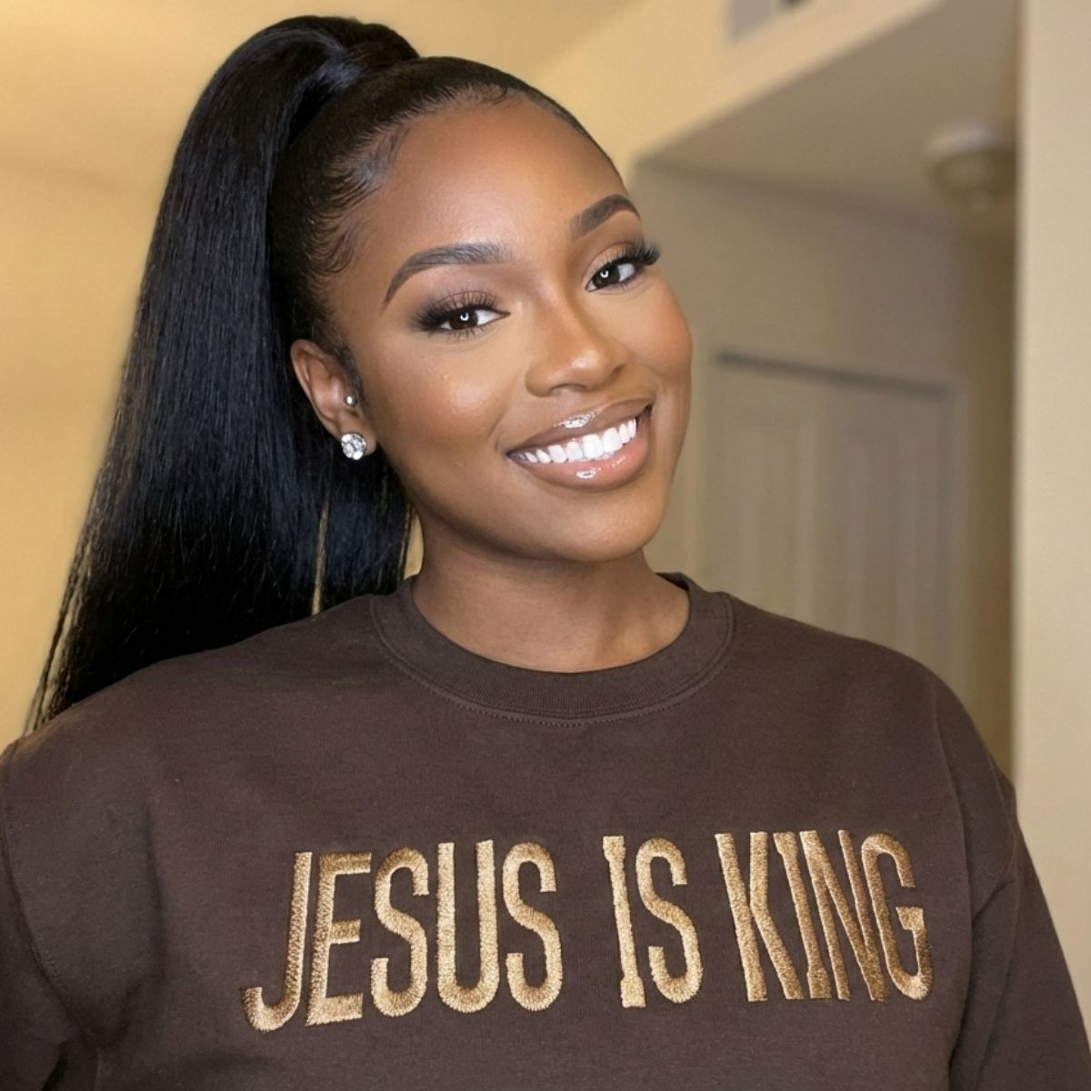 Jesus is King  (Tone on Tone Stitching)