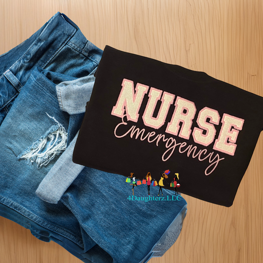NURSE-Glitter Applique Crewneck Sweater *All designs are made to order: 7-14 day processing (Copy)