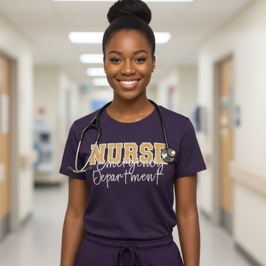 NURSE-Glitter Applique t-shirt *All designs are made to order: 7-14 day processing