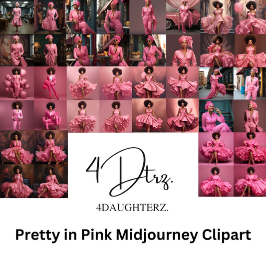 Pretty in Pink Midjourney Clipart