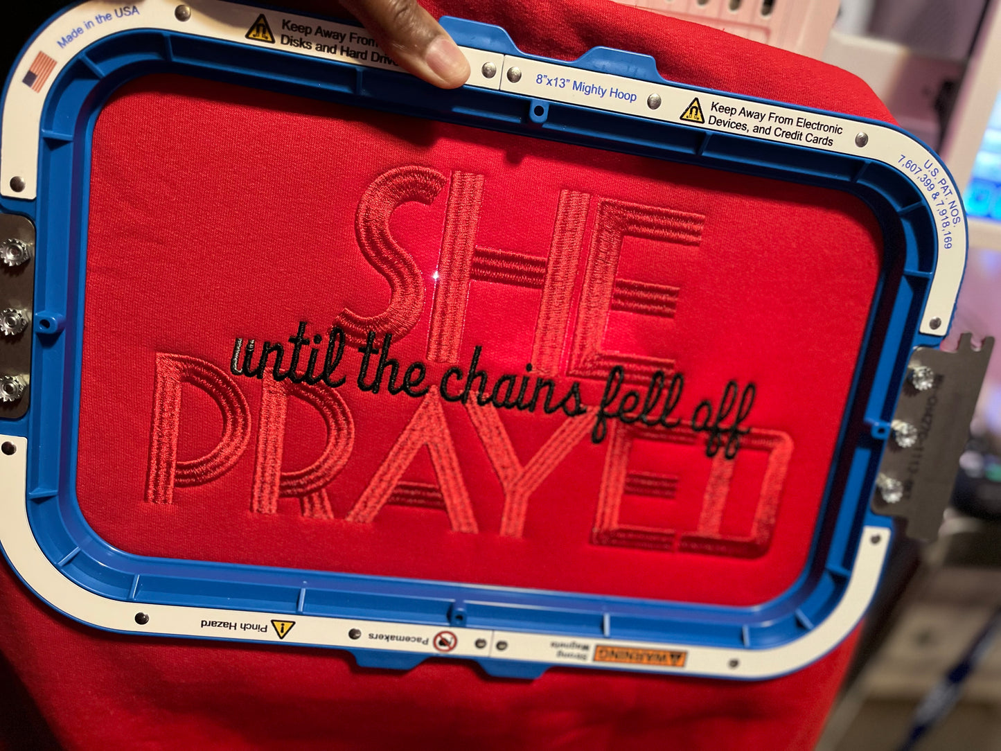 She Prayed Until the Chains Fell Off (Tone on Tone Stitching)