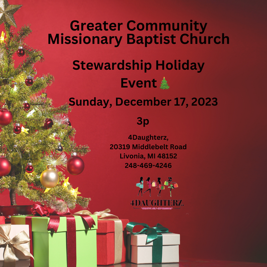 GCMBC Stewardship Ministry Holiday Event! *Reservation closes December 13th