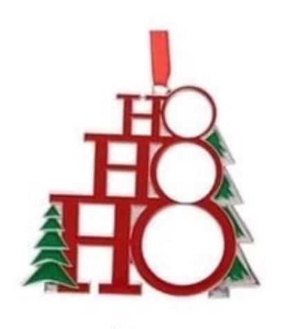 Metal Christmas Tree Ornaments (Ho Ho Ho)