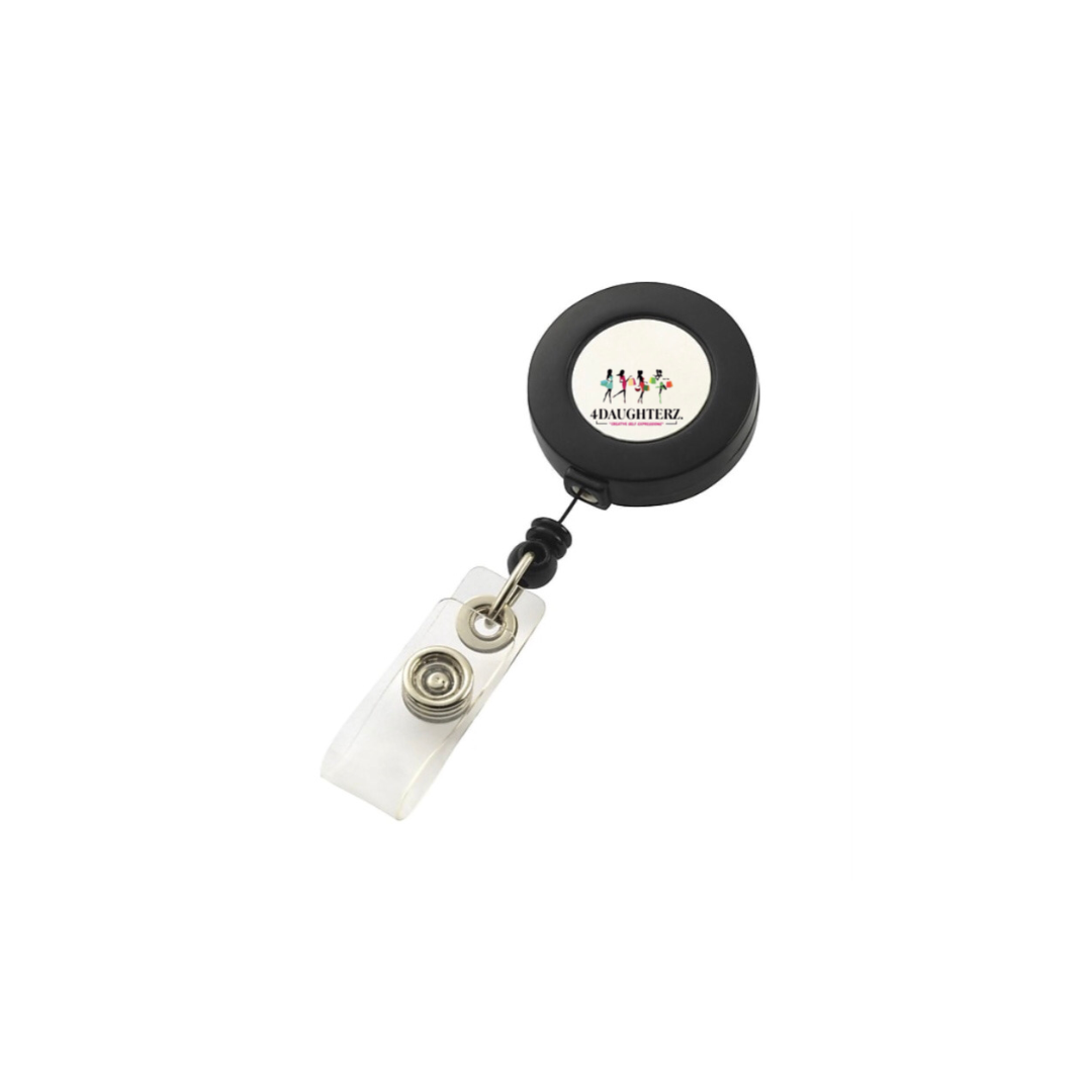Badge Reel (black edge and backing) w/disc substrate    *Sublimation Blank*