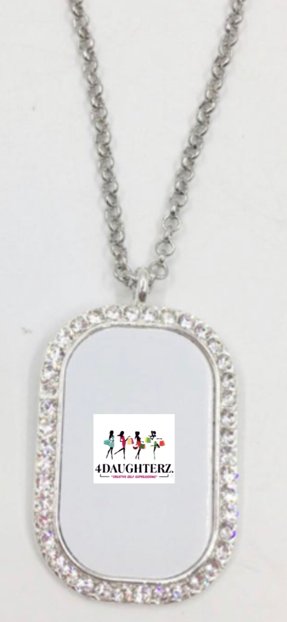 Dog tag w/bling (one-sided design)    *Sublimation Blank*