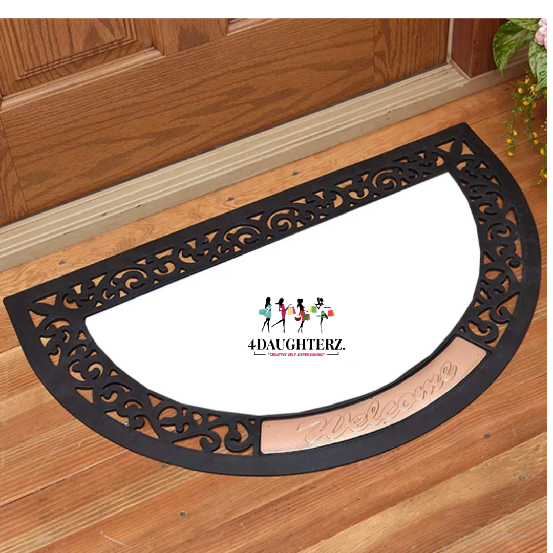 Doormat w/white sublimation insert (Semi Circle)   *Sublimation Blank*
