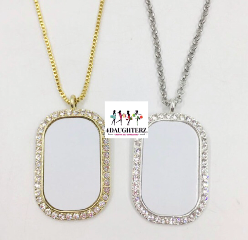Dog tag w/bling (one-sided design)    *Sublimation Blank*
