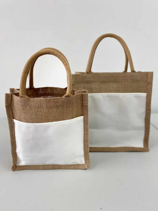 Sublimation Jute tote/handbag