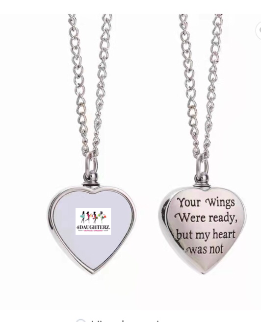 Heart (urn) necklace-Your Wings Were Ready, but my heart was not!